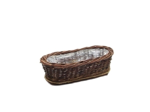 Kosz Wiklinowy Balkonowy Ciemny 40x16x12cm