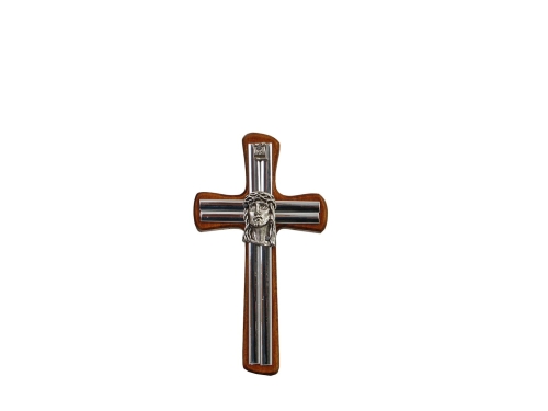 Krzyż Drewniany Wiszący Oazowy z Głową Jezusa 15cm - wzory