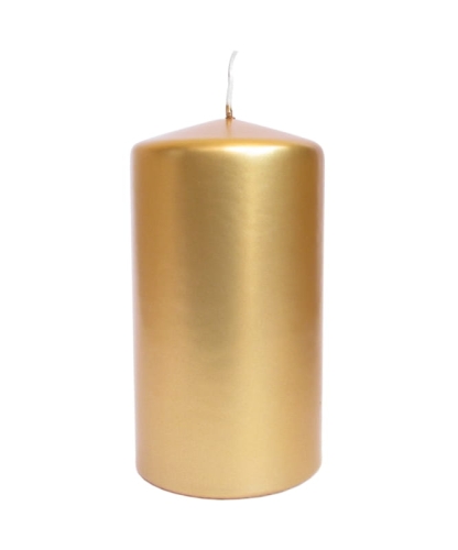 Świeca Słupek Metalik 8 x 15cm - Złoty