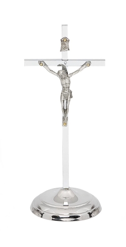 Krzyż Stojący - Srebrny 16cm