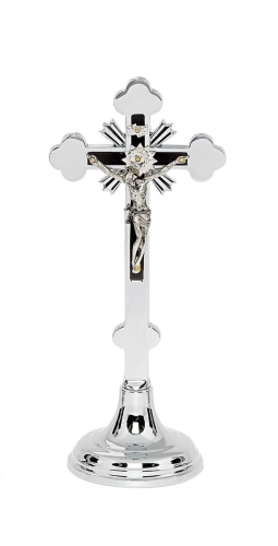 Krzyż Stojący Tradycyjny 20,5cm - Chrom
