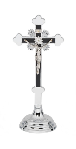 Krzyż Stojący Tradycyjny 28cm - Chrom