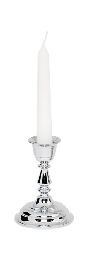 Świecznik Tradycyjny Chromowany Srebrny 9cm