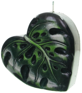 Świeca Tropical Liść 13,5/13,5/4cm – Zielona