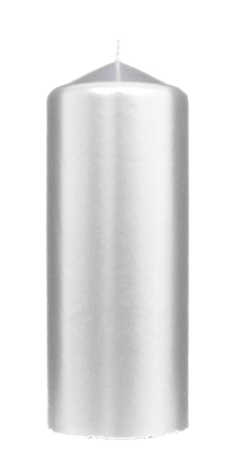 Świeca Słupek Metalik 8/20cm - Srebrna