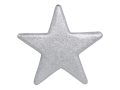 Zawieszka Gwiazda Styropianowa z Brokatem 25cm - Srebrny