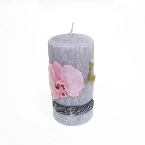 ŚwiecaRak Orchidea Provance Słupek 6/11,5cm - Grafitowa