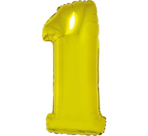 Balon Foliowy 92cm Cyfra 1 - Złoty