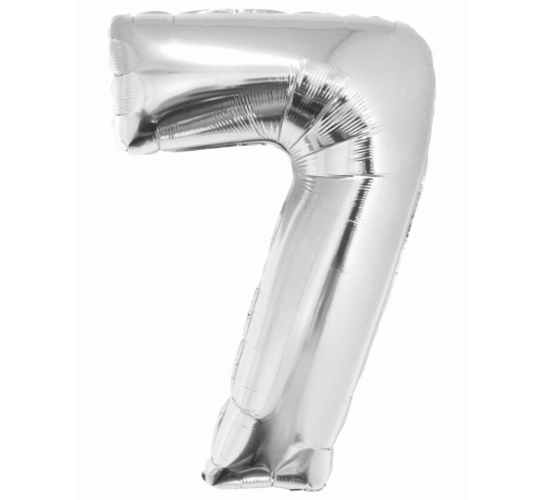 Balon Foliowy 92cm Cyfra 7 - Srebrny