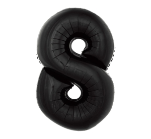 Balon Foliowy 92cm Cyfra 8 - Czarny