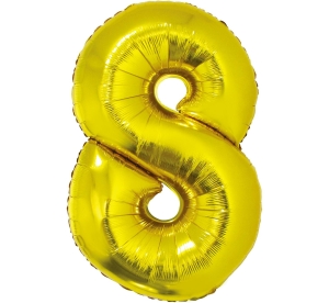 Balon Foliowy 92cm Cyfra 8 - Złoty