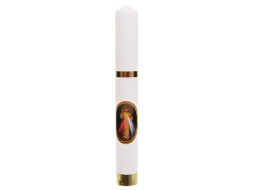 Świeca Liturgiczna Gromnica Biała 30/4cm - wzory