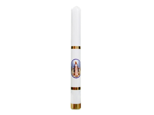 Świeca Liturgiczna Gromnica Biała 39/4cm  - wzory