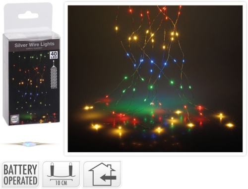 Girlanda LED 40 Lampek Łezki 8 Drucików - Multikolor