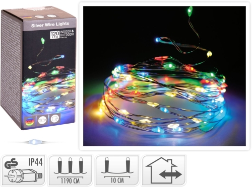 Lampki LED 120 Diod na Druciku - Multikolor