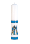 Świeca Ołtarzowa Maryjna 30cm - Biały/Niebieski