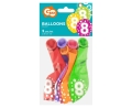 Balony z Cyframi  8 w Groszki kpl. 5szt