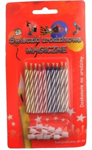 Świeczki Urodzinowe Magiczne 10szt kpl. 6cm - niegasnące