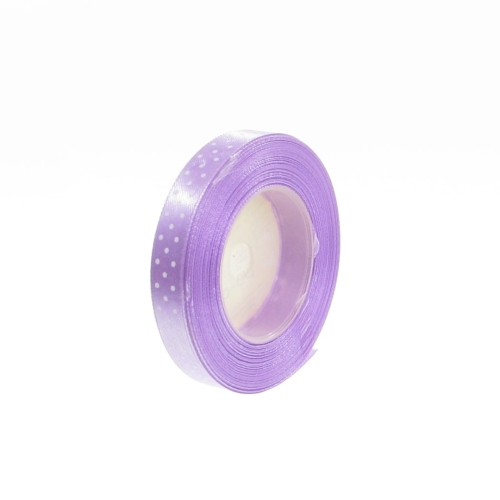 Wstązka Satynowa w Kropki 12mm 22,5mb – Jasny Wrzosowy Nr 125