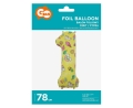 Balon Foliowy Cyfra 1 Obrazki 78cm 
