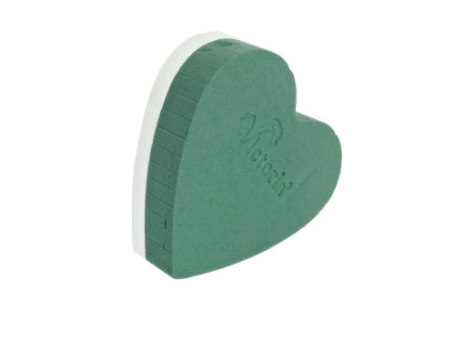 Victoria Gąbka florystyczna Serce Pełne 20cm kpl. 2szt - Zielony