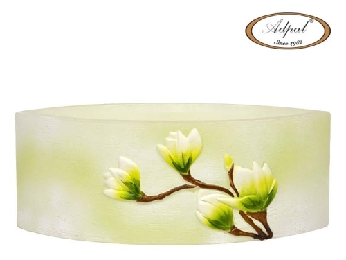 Świeca Magnolia Lampion Łezka - Biały/Zielony