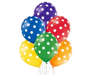 Balony Lateksowe w Kropki kpl. 6szt - Mix kolorów