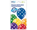 Balony Lateksowe w Kropki kpl. 6szt - Mix kolorów