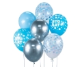 Balony Zestaw 7szt - Srebrny/Niebieski