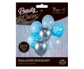 Balony Zestaw 7szt - Srebrny/Niebieski