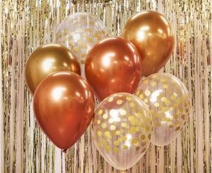Balony Zestaw 7szt - Złoty/Miedziany