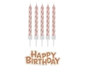 Świeczki Urodzinowe Happy Birthday kpl. 16szt - Złoty Różowy