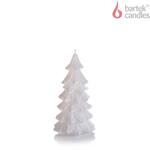 Świeca Choinka z Diodą 8 x 15cm - Biały