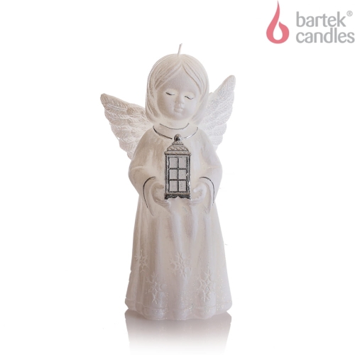 Świeca Bethlehem Angel 17cm - Biały/Srebrny
