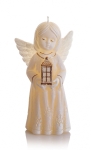 Świeca Bethlehem Angel 17cm - Ekri/Złoty