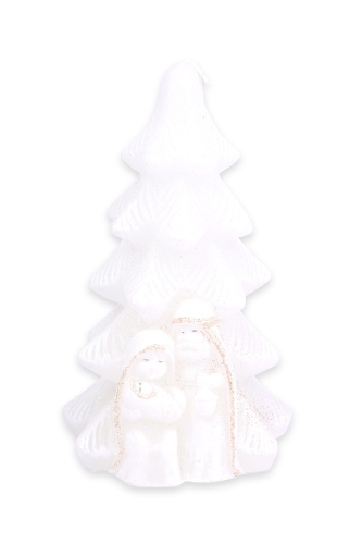 Świeca Holy Christmas Tree Choinka 8 x 15cm - Biały