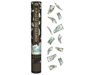 Wystrzałowa Tuba z Konfetti 40cm - Banknoty 100PLN