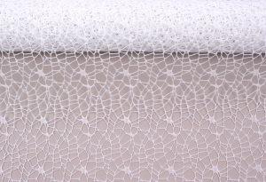 Siatka Koronkowa z Brokatem 48cm 4,5mb - Biały