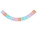 Girlanda Papierowa Mam Roczek 14 x 18cm 12 Flag - Różowy