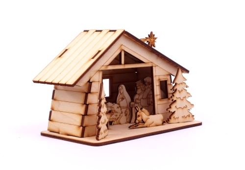 Szopka Bożonarodzeniowa LED 12 x 19cm - Naturalny
