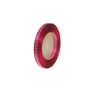 Wstążka Satynowa w Kropki 6mm 22,5mb – Malinowy Nr 72