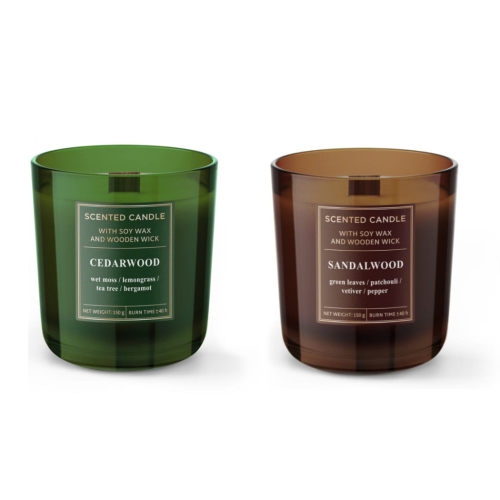 Świeca Zapachowa w Szkle Wood 150g - 2 wzory