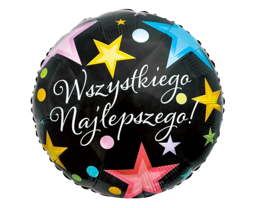 Balon Foliowy Wszystkiego Najlepszego - Czarny