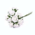 Róże z Pianki na Druciku 11cm kpl. 10szt - Biały