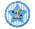 Balon Foliowy 1st Birthday - Niebieski