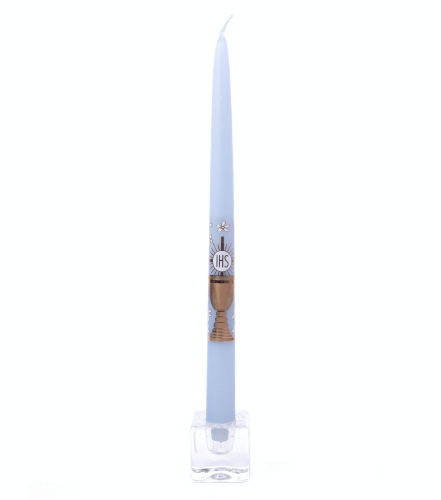 Świeca Szpic I Komunia Św. 28cm kpl. 12szt - Niebieski
