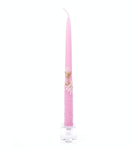 Świeca Szpic I Komunia Św. Karpatka Aplikacja 28cm kpl. 10szt - Różowy