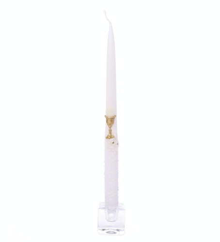 Świeca Szpic I Komunia Św. Karpatka Aplikacja 28cm kpl. 10szt - Biały