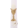 Świeca Szpic I Komunia Św. Karpatka Aplikacja 28cm kpl. 10szt - Biały