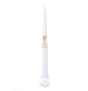 Świeca Szpic I Komunia Św. Kora Aplikacja 28cm kpl. 10szt - Biały